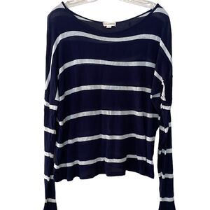 Zenana Outfitters Navy Striped Top